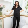 Bộ Pijama Lụa Cộc Tay Chất Liệu Lụa Latin Cao Cấp