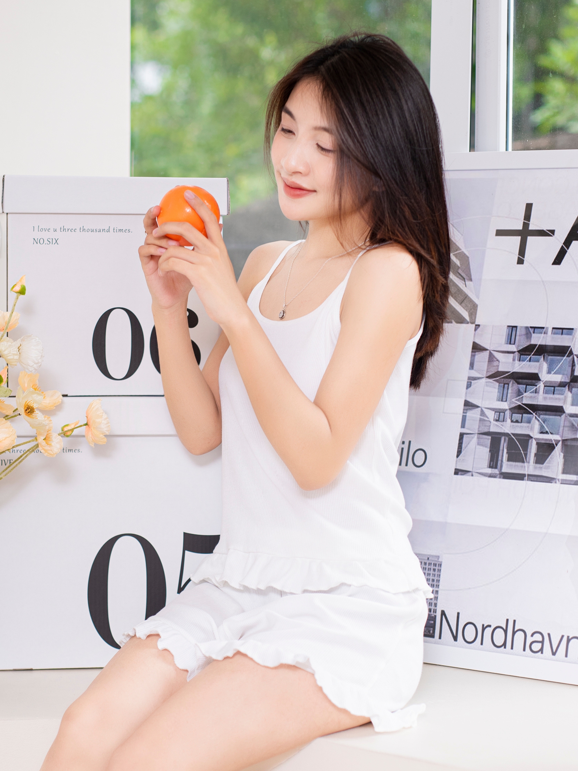 Bộ Đồ Ngủ Hai Dây Phối Bèo Zen Me Chất Cotton Tăm Co Giãn BTB0323