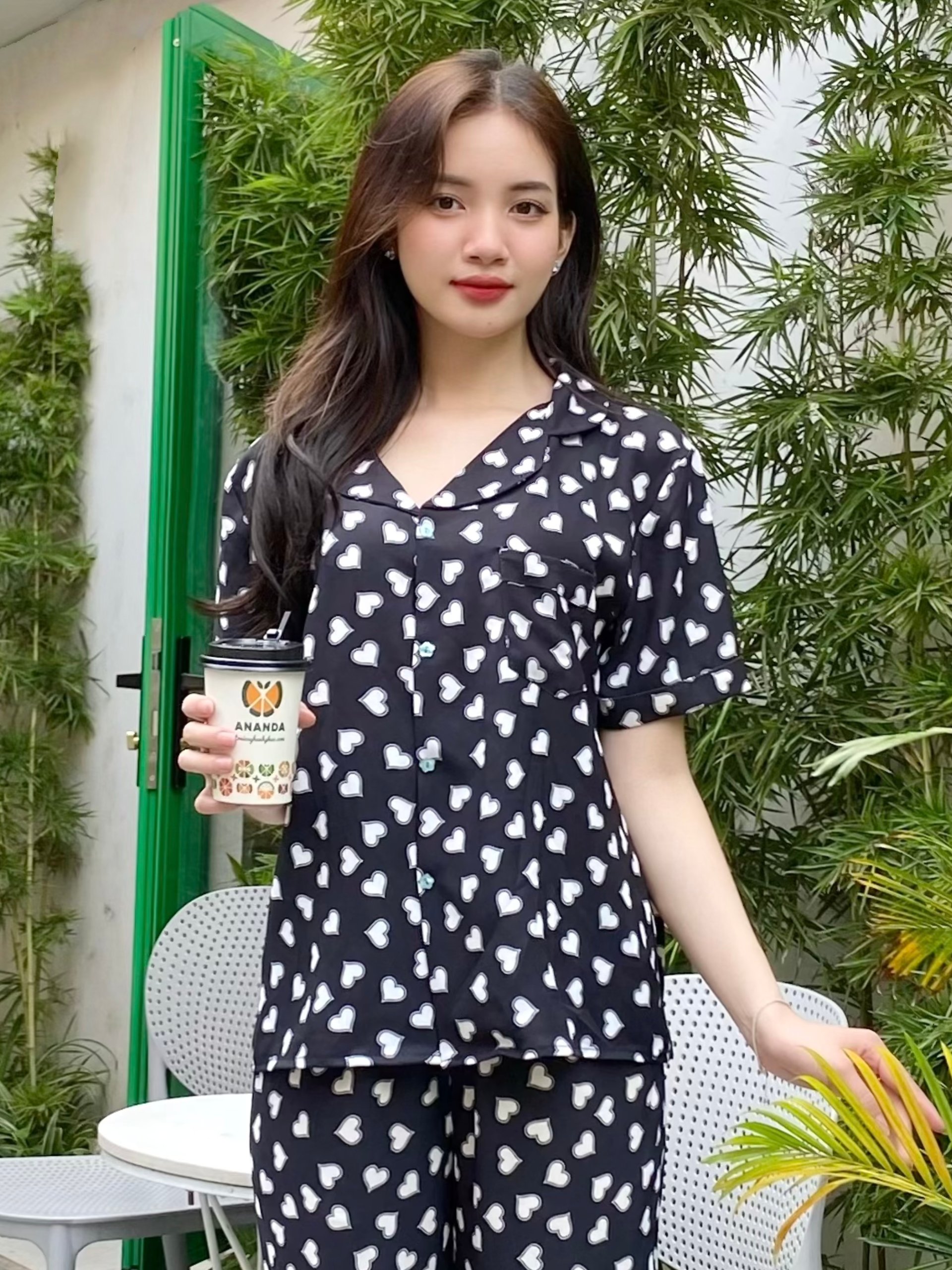 Bộ Đồ Ngủ ZENME Kiểu Dáng Pijama Lụa Latin Siêu Nhật Áo Cộc Quần Dài Chất Latin Cao Cấp PJD0124